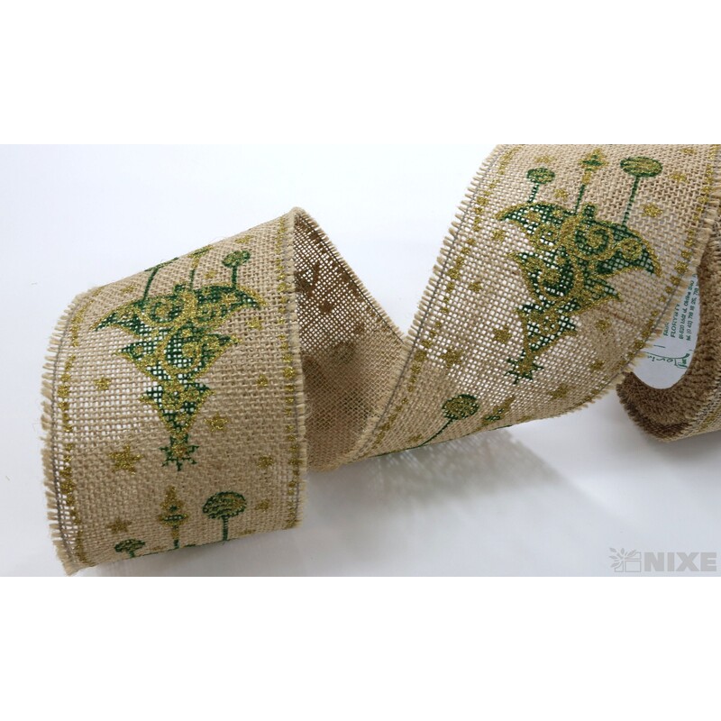 STUHA JUTA STROMEČEK 80mmx4,5m*PŘÍRODNÍ+ZELENÁ