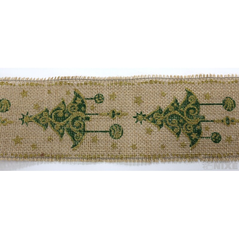 STUHA JUTA STROMEČEK 80mmx4,5m*PŘÍRODNÍ+ZELENÁ