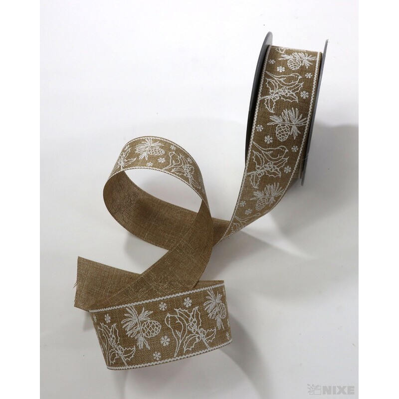 STUHA BAVLNA PTÁČEK 40mmx4,5m*PŘÍRODNÍ+BÍLÁ