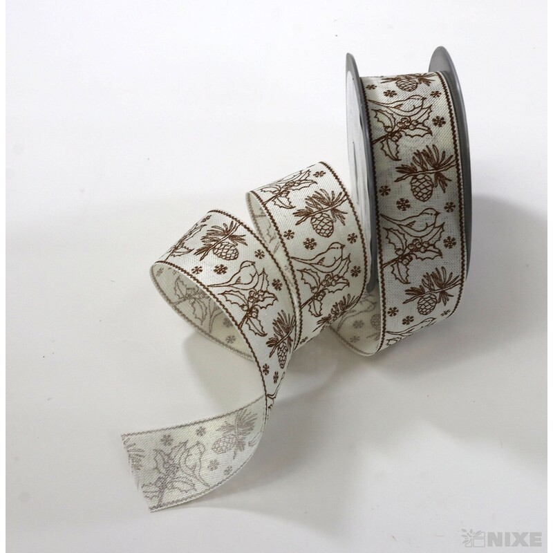 STUHA BAVLNA PTÁČEK 40mmx4,5m*BÍLÁ+HNĚDÁ