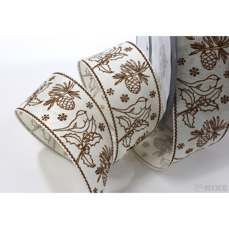 STUHA BAVLNA PTÁČEK 40mmx4,5m*BÍLÁ+HNĚDÁ