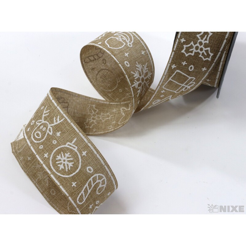 STUHA BAVLNA VÁNOCE 35mmx10m*PŘÍRODNÍ+BÍLÁ