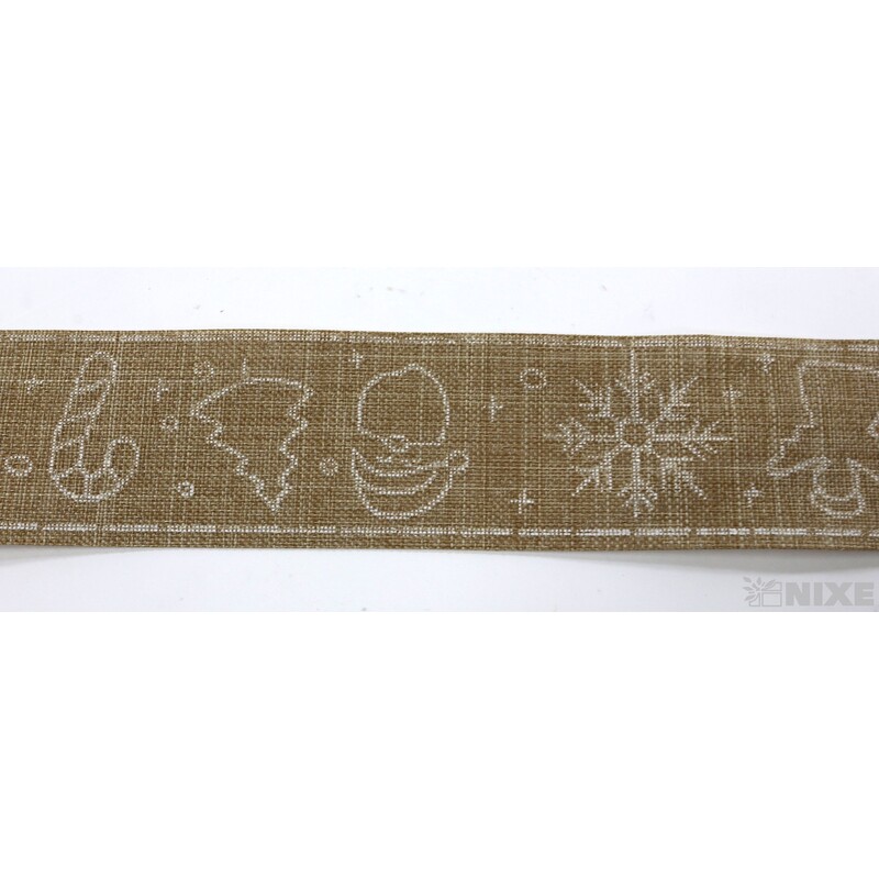 STUHA BAVLNA VÁNOCE 35mmx10m*PŘÍRODNÍ+BÍLÁ