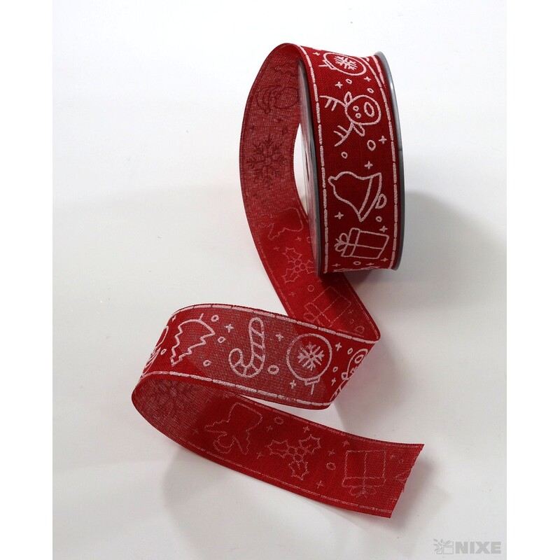 STUHA BAVLNA VÁNOCE 35mmx10m*ČERVENÁ+BÍLÁ