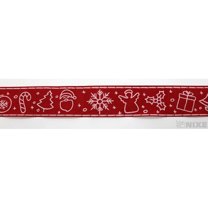 STUHA BAVLNA VÁNOCE 35mmx10m*ČERVENÁ+BÍLÁ