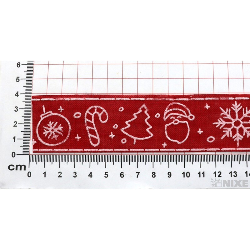 STUHA BAVLNA VÁNOCE 35mmx10m*ČERVENÁ+BÍLÁ