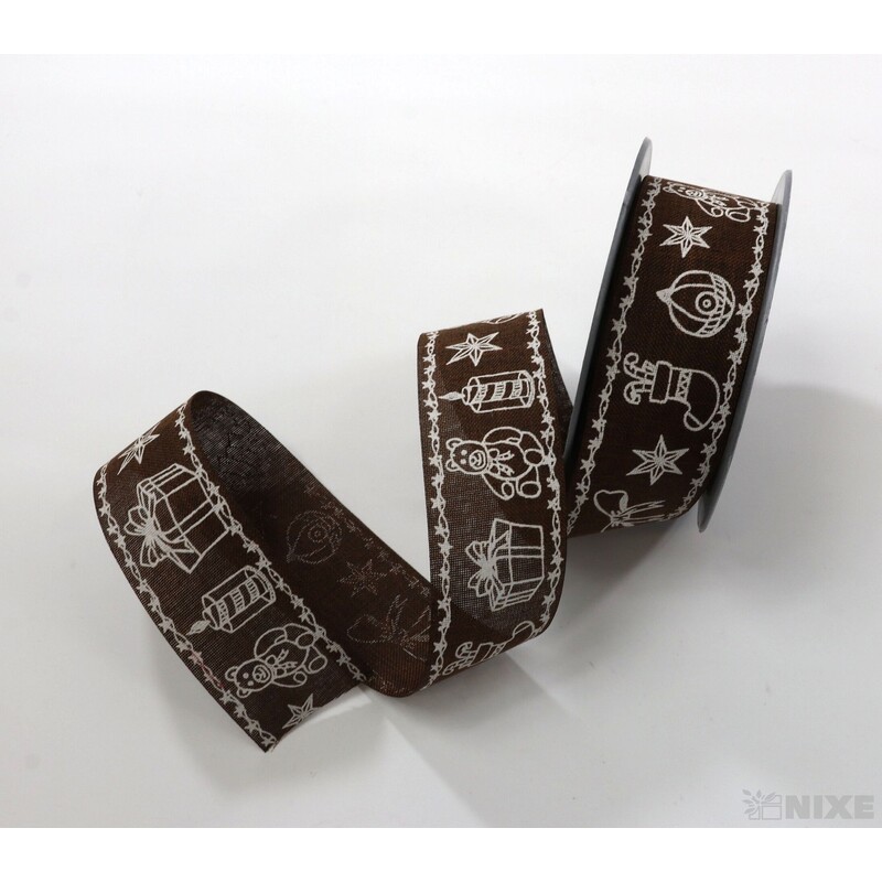 STUHA BAVLNA VÁNOCE 35mmx5m*HNĚDÁ+BÍLÁ