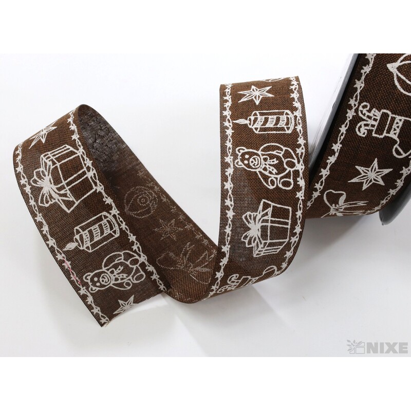 STUHA BAVLNA VÁNOCE 35mmx5m*HNĚDÁ+BÍLÁ