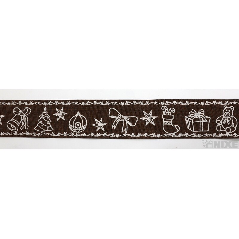 STUHA BAVLNA VÁNOCE 35mmx5m*HNĚDÁ+BÍLÁ