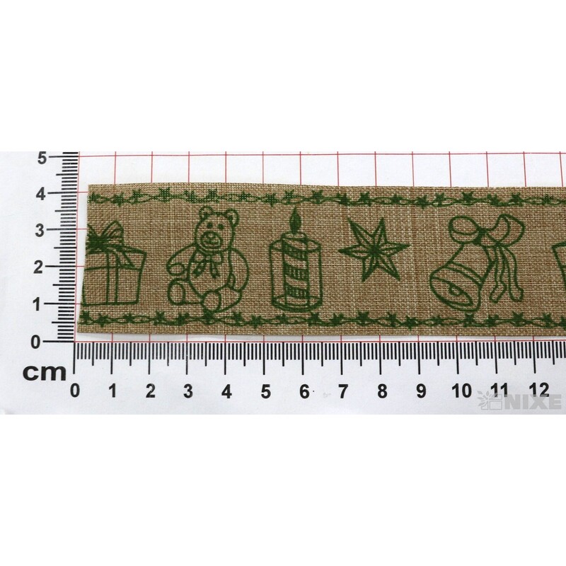 STUHA BAVLNA VÁNOCE 35mmx5m*PŘÍRODNÍ+ZELENÁ