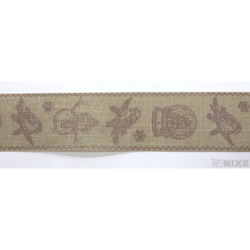 STUHA BAVLNA VÁNOCE 40mmx10m*PŘÍRODNÍ+ČERVENÁ