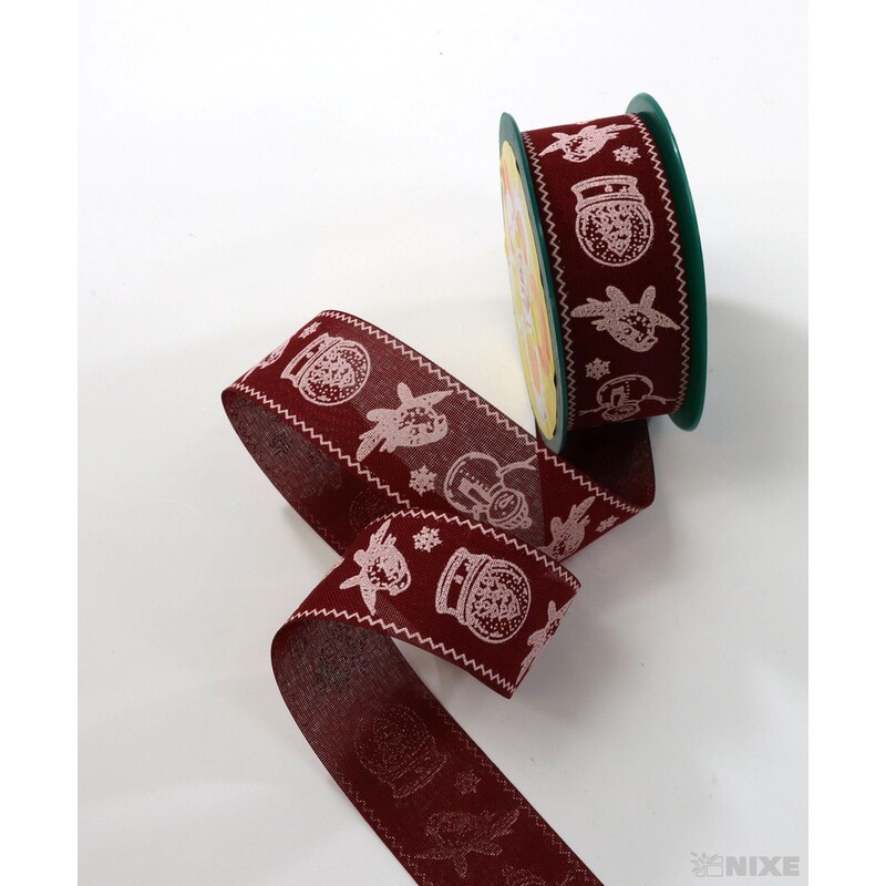 STUHA BAVLNA VÁNOCE 40mmx10m*ČERVENÁ+BÍLÁ