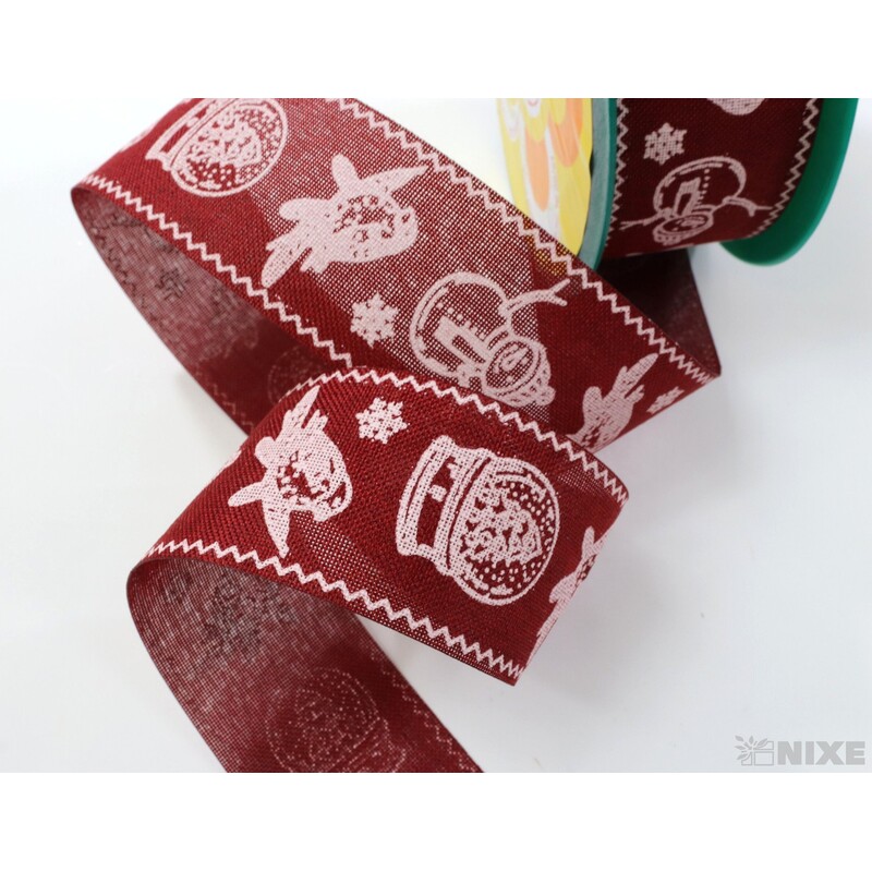 STUHA BAVLNA VÁNOCE 40mmx10m*ČERVENÁ+BÍLÁ