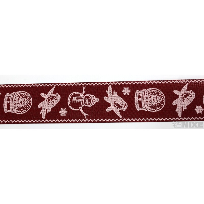 STUHA BAVLNA VÁNOCE 40mmx10m*ČERVENÁ+BÍLÁ