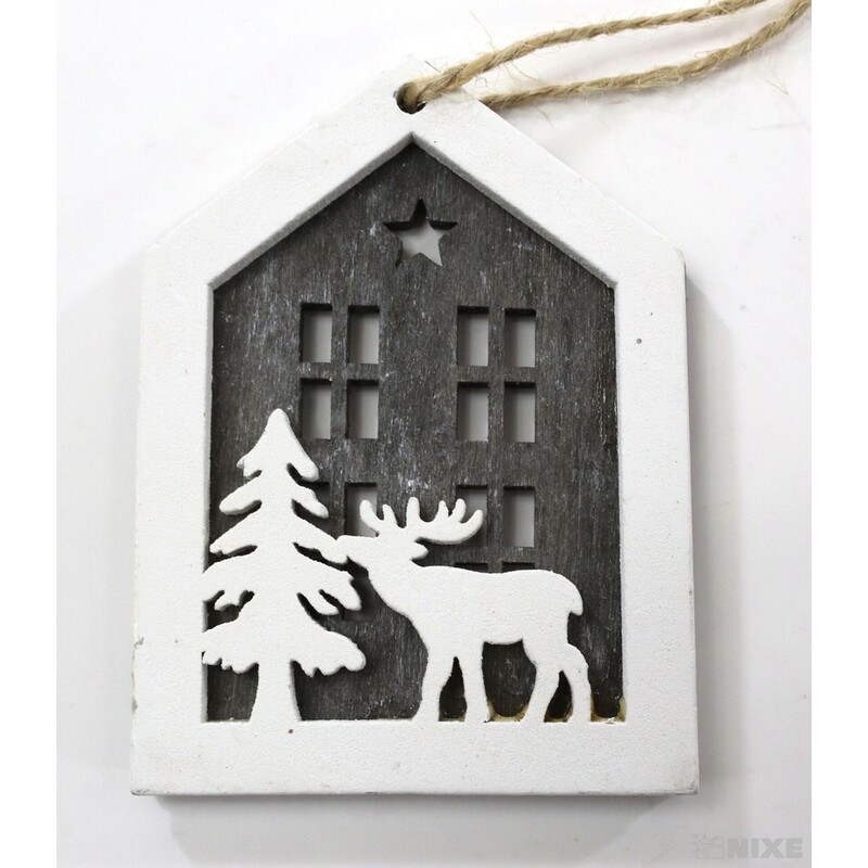 ZÁVĚS D DOMEK 5ks 7cm*BÍLÁ