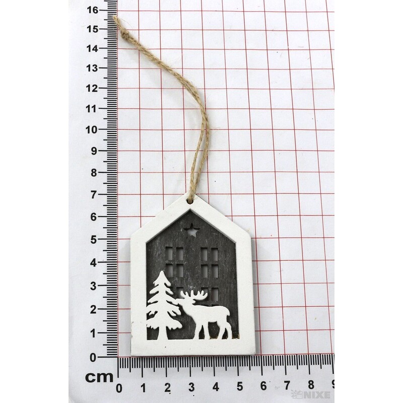 ZÁVĚS D DOMEK 5ks 7cm*BÍLÁ