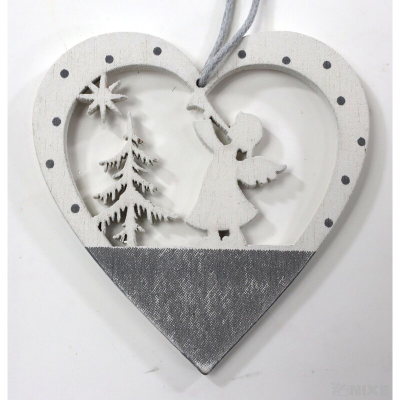 ZÁVĚS D VÁNOCE 6ks 6cm*BÍLÁ