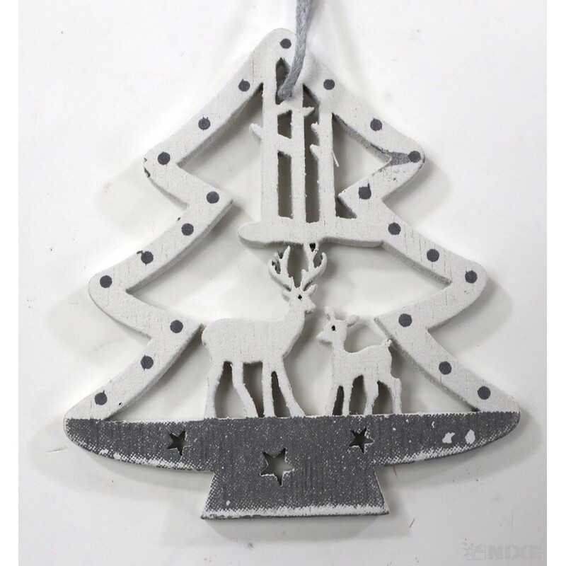 ZÁVĚS D VÁNOCE 6ks 6cm*BÍLÁ