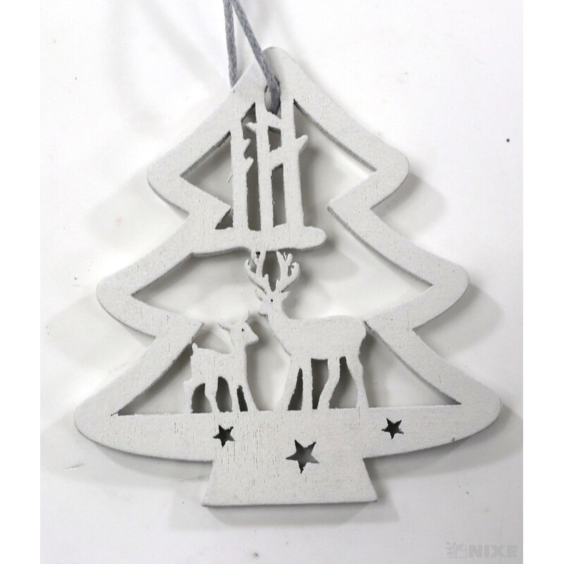 ZÁVĚS D VÁNOCE 6ks 6cm*BÍLÁ