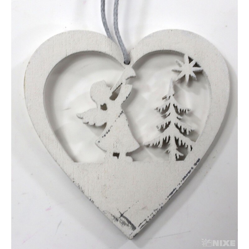 ZÁVĚS D VÁNOCE 6ks 6cm*BÍLÁ