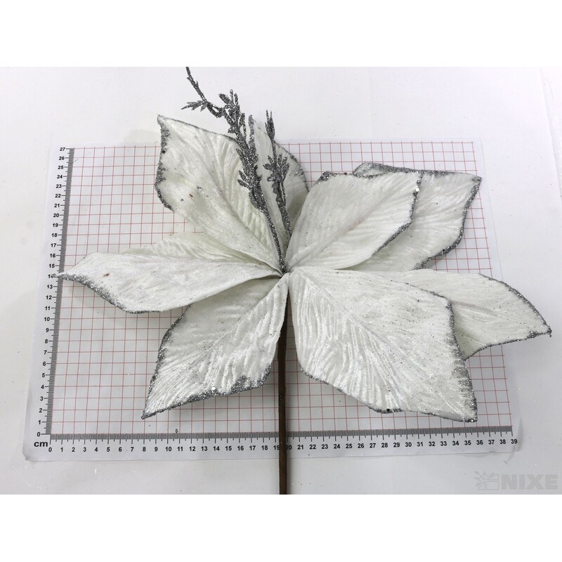 KVĚT 50cm*STŘÍBRNÁ+BÍLÁ