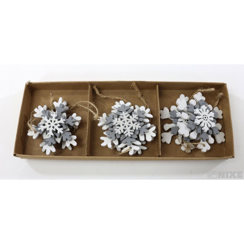 ZÁVĚS D VÁNOCE 6ks 5cm*BÍLÁ