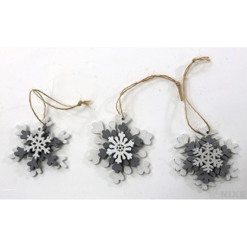 ZÁVĚS D VÁNOCE 6ks 5cm*BÍLÁ