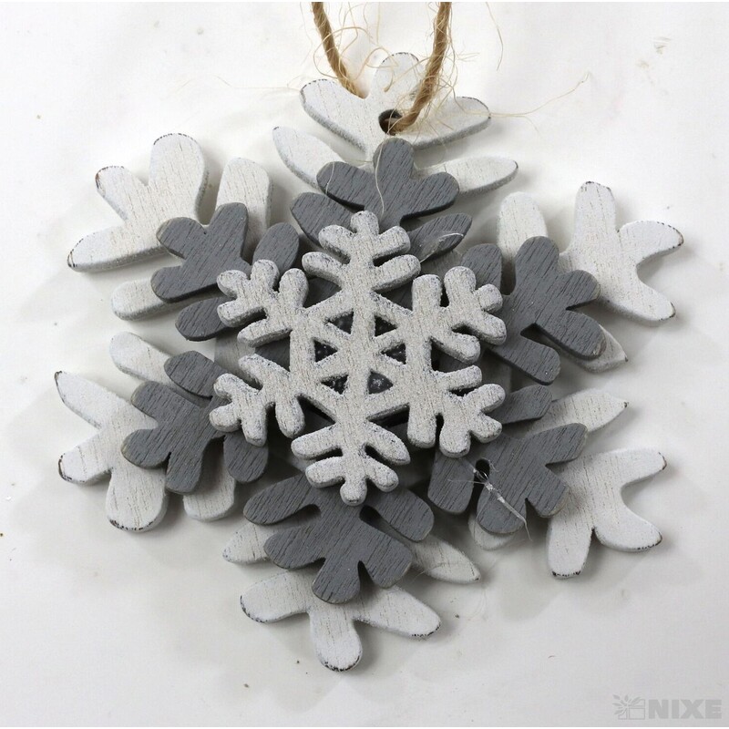 ZÁVĚS D VÁNOCE 6ks 5cm*BÍLÁ