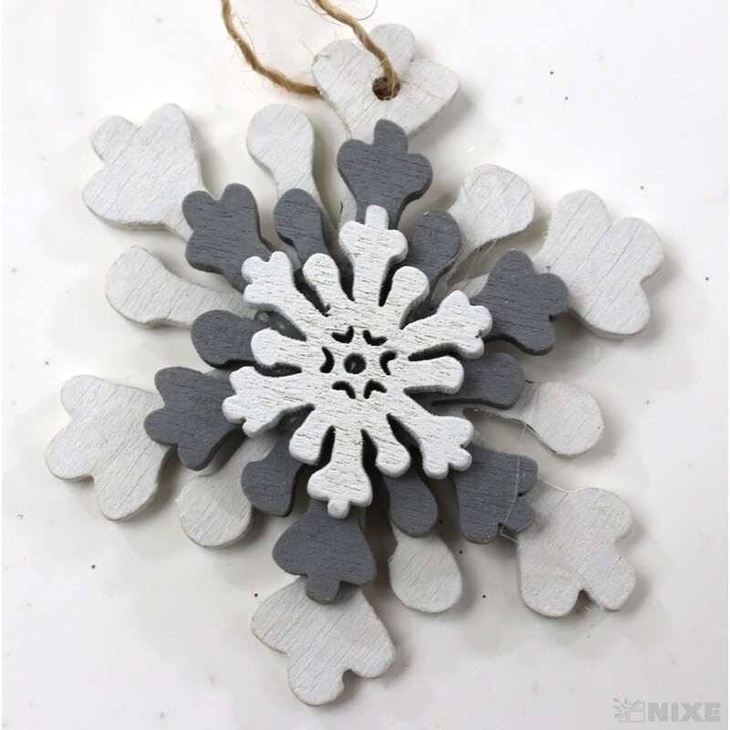 ZÁVĚS D VÁNOCE 6ks 5cm*BÍLÁ