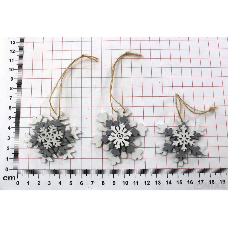 ZÁVĚS D VÁNOCE 6ks 5cm*BÍLÁ