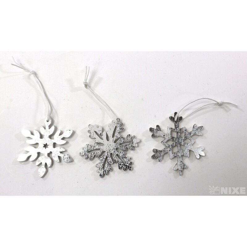 ZÁVĚS D VÁNOCE 6ks 5cm*BÍLÁ