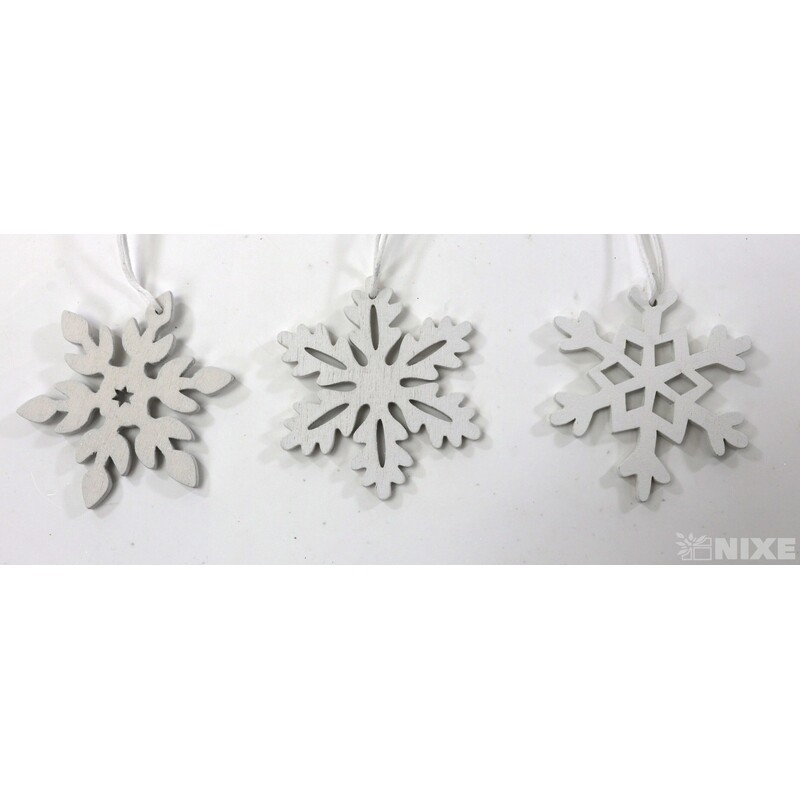 ZÁVĚS D VÁNOCE 6ks 5cm*BÍLÁ