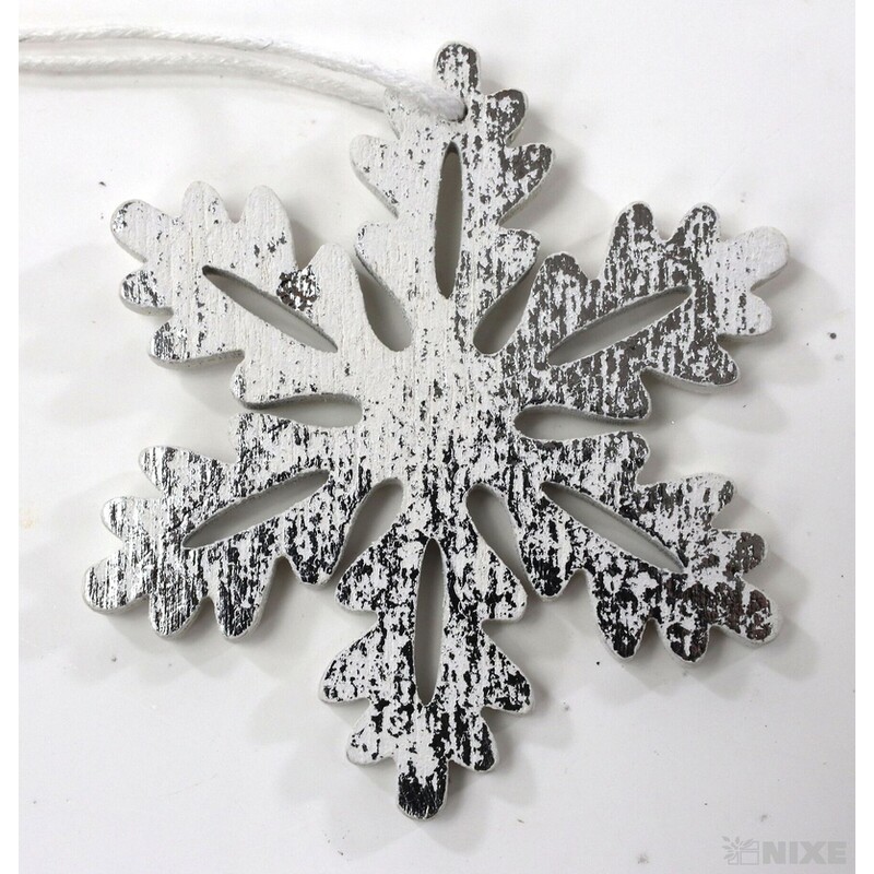 ZÁVĚS D VÁNOCE 6ks 5cm*BÍLÁ