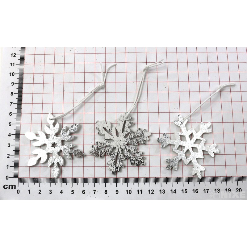 ZÁVĚS D VÁNOCE 6ks 5cm*BÍLÁ