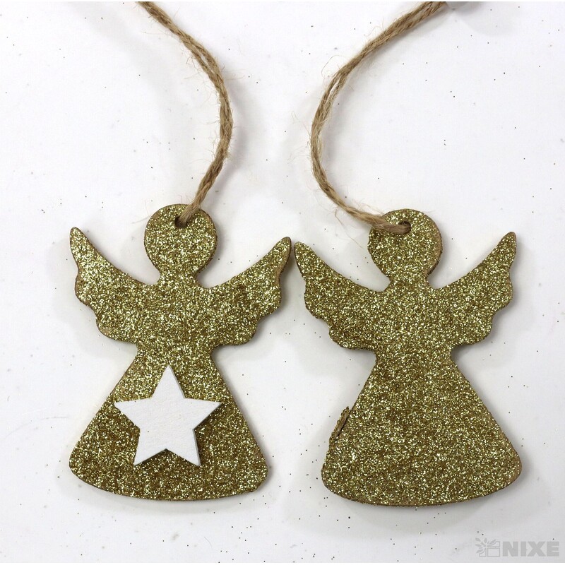 ZÁVĚS D VÁNOCE 10ks 7cm*ZLATÁ