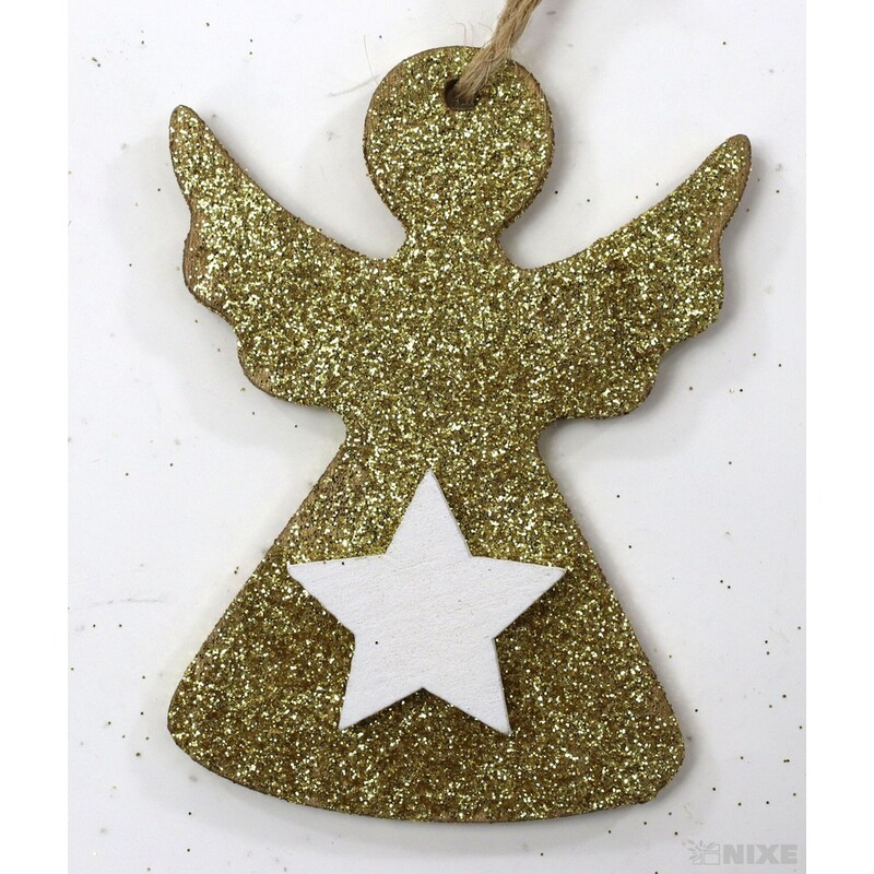 ZÁVĚS D VÁNOCE 10ks 7cm*ZLATÁ