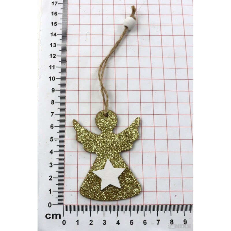 ZÁVĚS D VÁNOCE 10ks 7cm*ZLATÁ