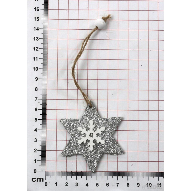 ZÁVĚS D VÁNOCE 10ks 7cm*STŘÍBRNÁ