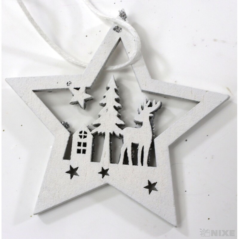 ZÁVĚS D VÁNOCE 6ks 6cm*STŘÍBRNÁ