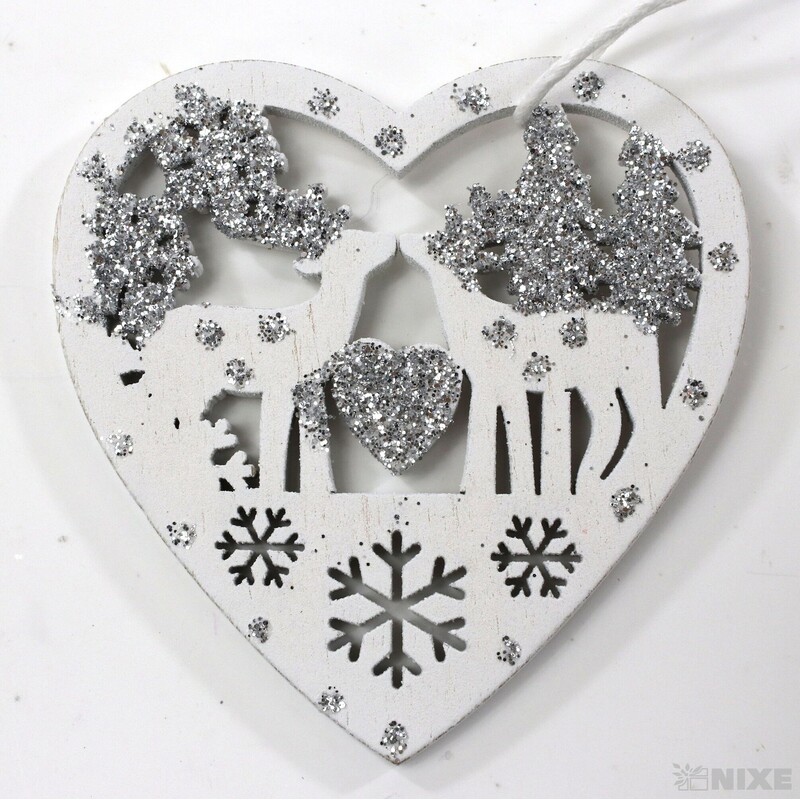 ZÁVĚS D VÁNOCE 6ks 6cm*STŘÍBRNÁ