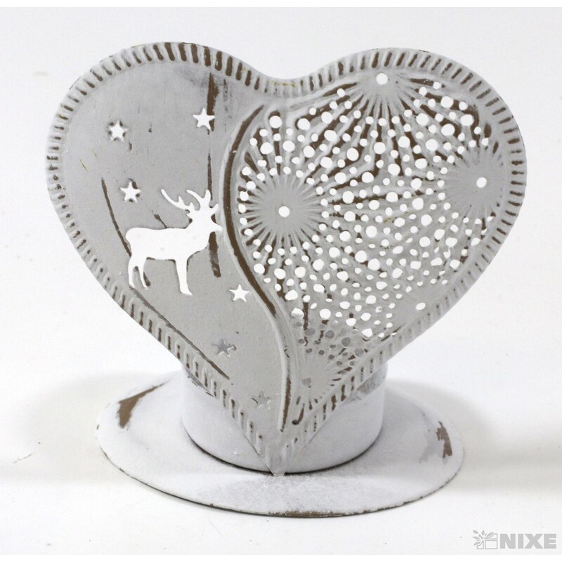 SVÍCEN SRDCE 08x09cm*BÍLÁ