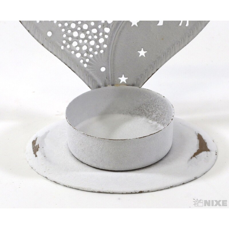 SVÍCEN SRDCE 08x09cm*BÍLÁ