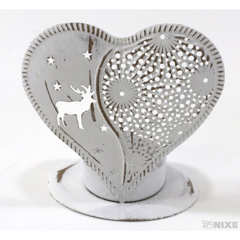 SVÍCEN SRDCE 08x09cm*BÍLÁ