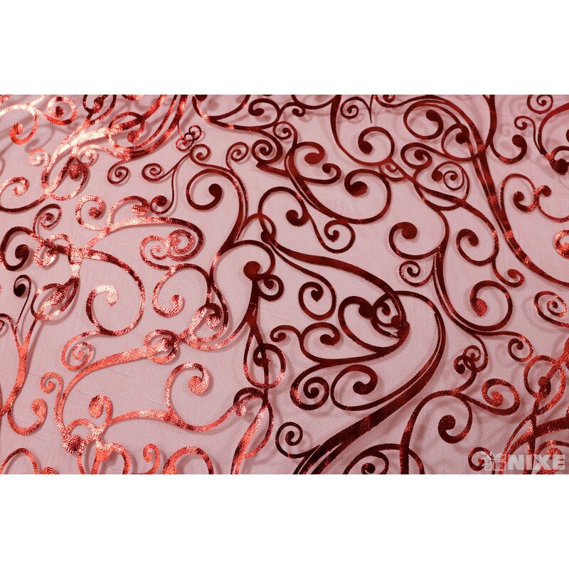 ROLE ORGANZA TISK 36cmx3m*ČERVENÁ