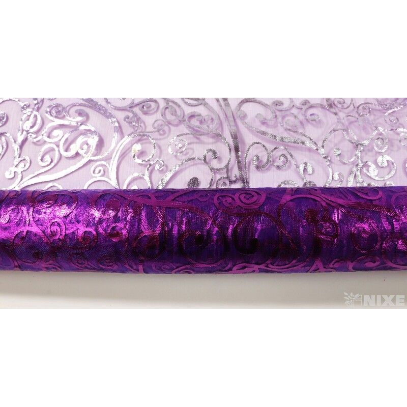 ROLE ORGANZA TISK 36cmx3m*FIALOVÁ