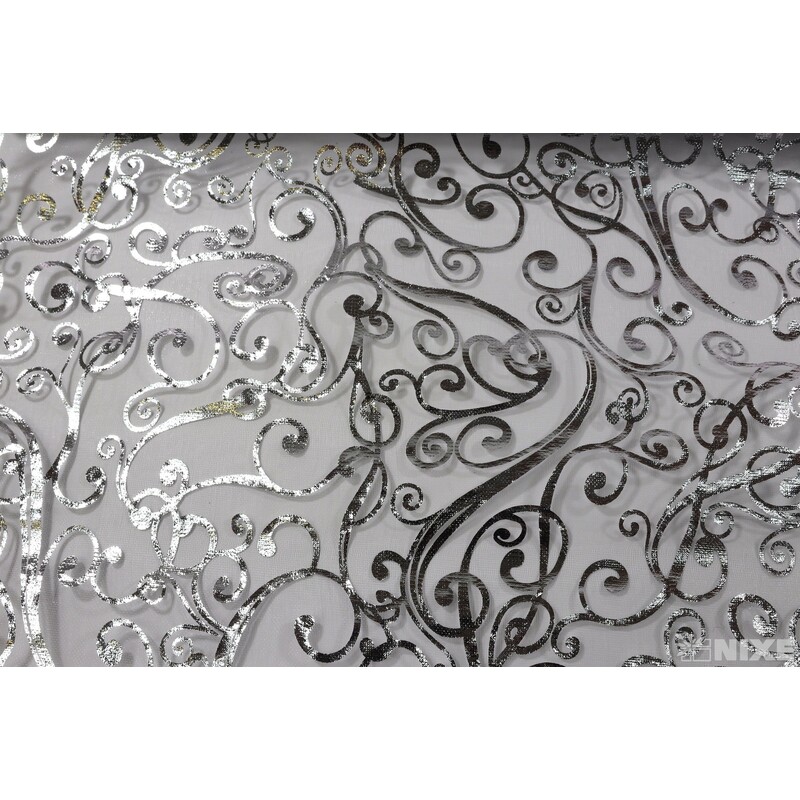 ROLE ORGANZA TISK 36cmx3m*STŘÍBRNÁ