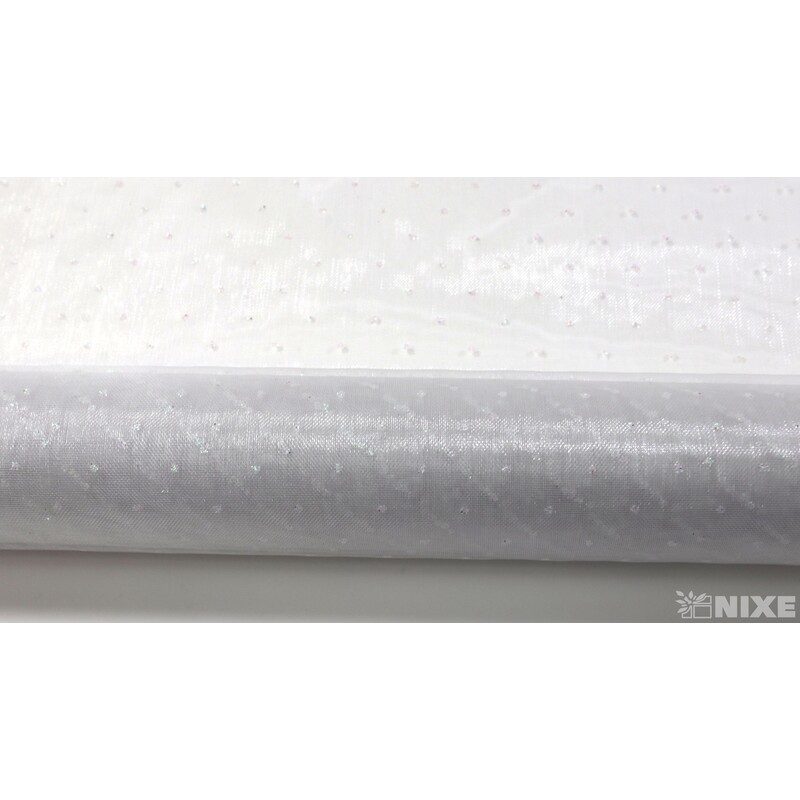 ORGANZA GLITR 22 36cmx5yd*BÍLÁ