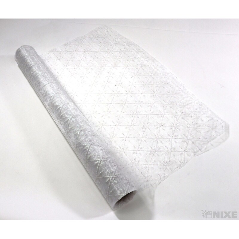 ORGANZA GLITR 24 36cmx5yd*BÍLÁ