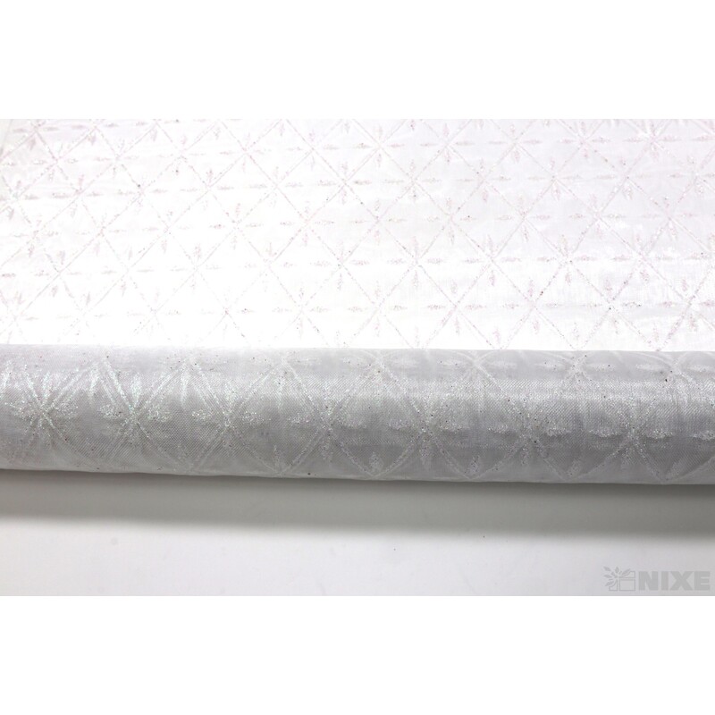 ORGANZA GLITR 24 36cmx5yd*BÍLÁ