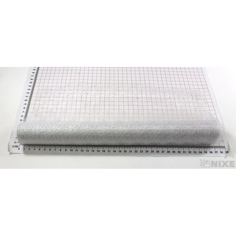 ORGANZA GLITR 24 36cmx5yd*BÍLÁ